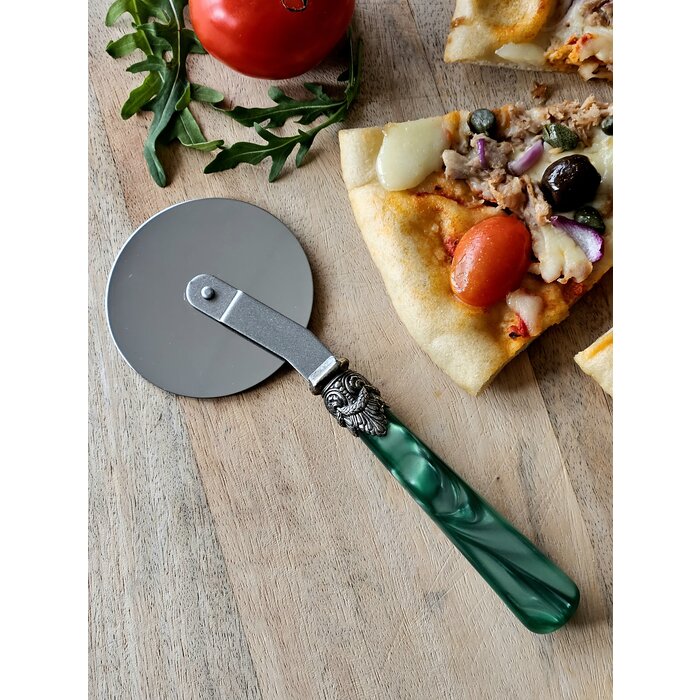 Cortador de Pizza, con mango Verde (nácar)