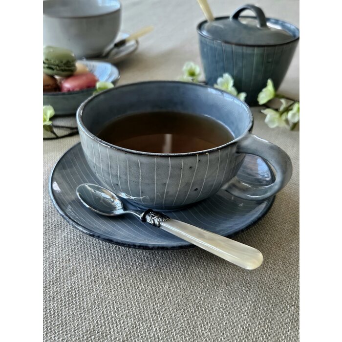 Cucharilla de té, pequeña, con mango Marfil (nácar)