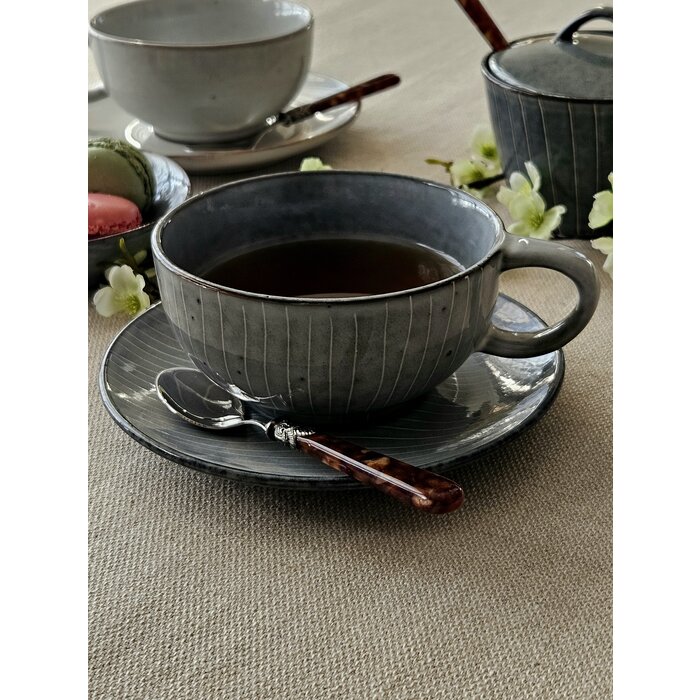 Cuillère à Thé, petite, avec manche Marron (motif tortue)