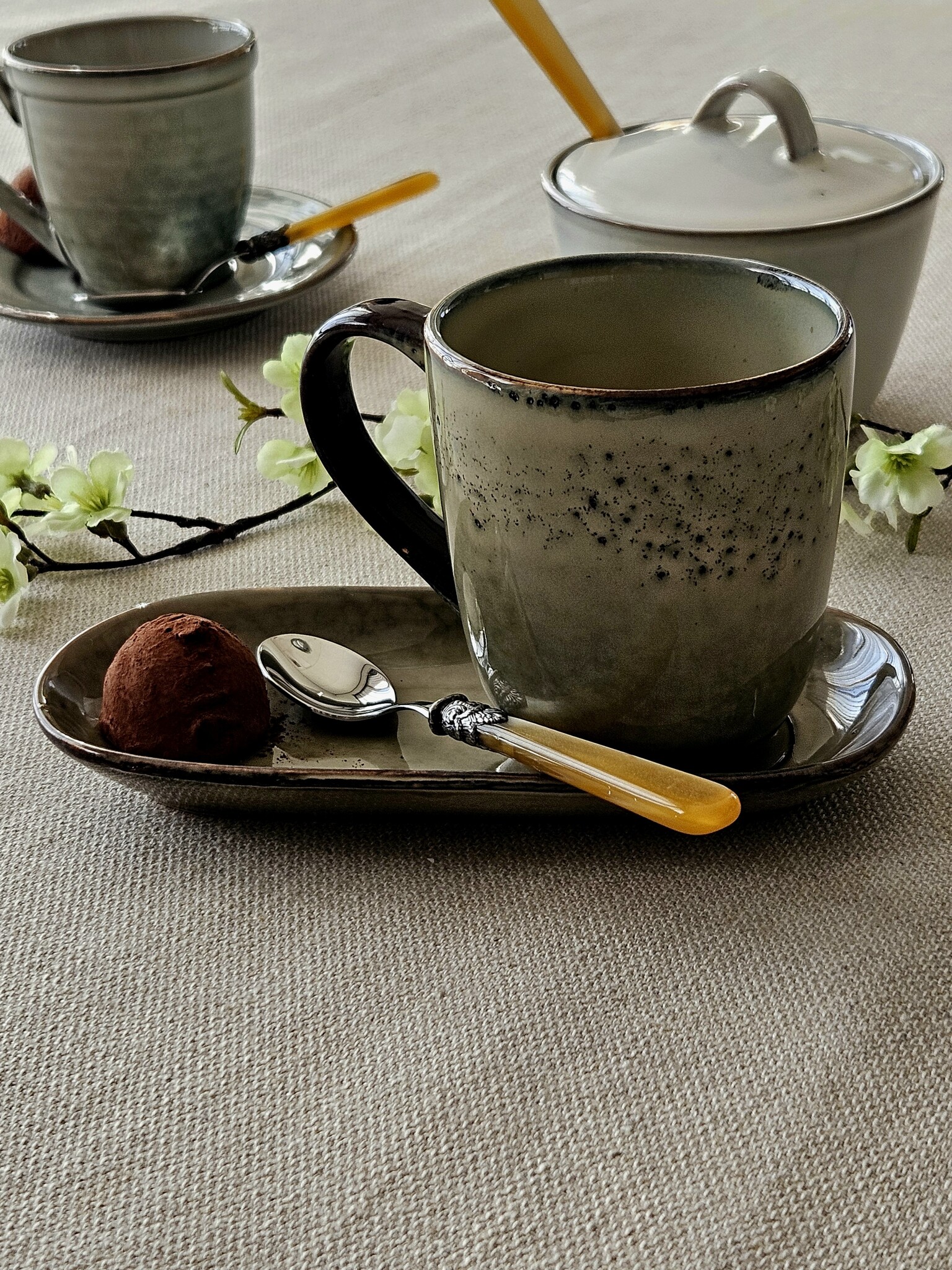 Cucharilla de té, pequeña, con mango Miel Oro (brillo nácar)