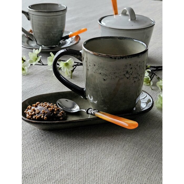 Cuillère à Thé, petite, avec manche Orange (nacré)