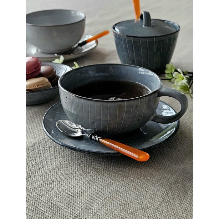 Cuillère à Thé, petite, avec manche Orange (éclat nacré)