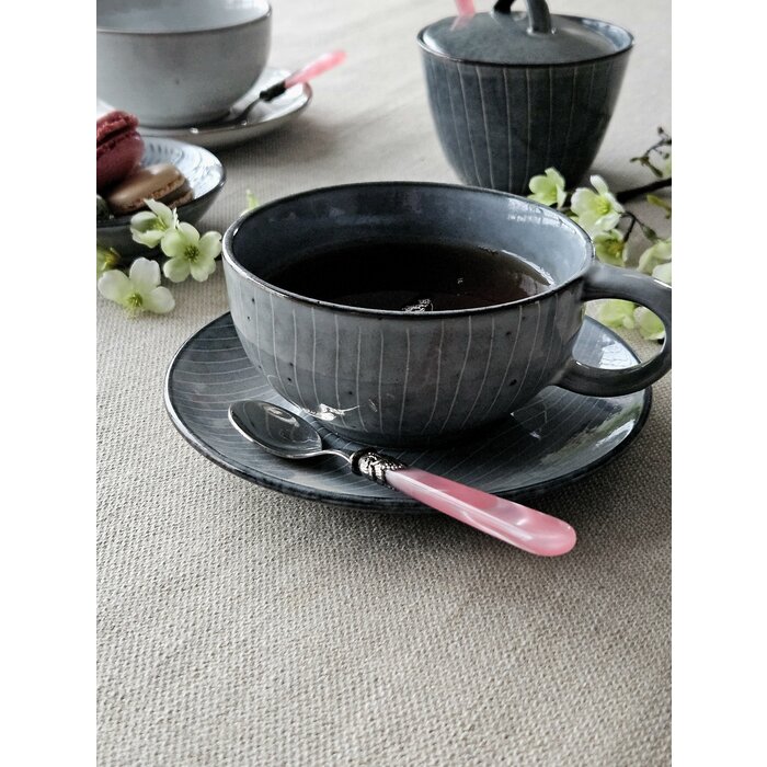 Theelepel klein, met Roze handvat (parelmoer), EME Napoleon