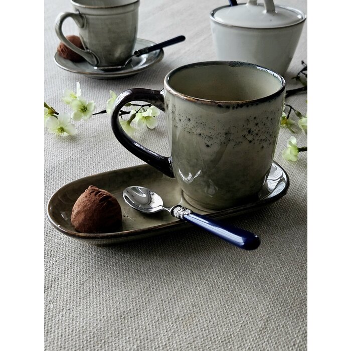 Theelepel, klein, met Blauw handvat (mat), EME Napoleon