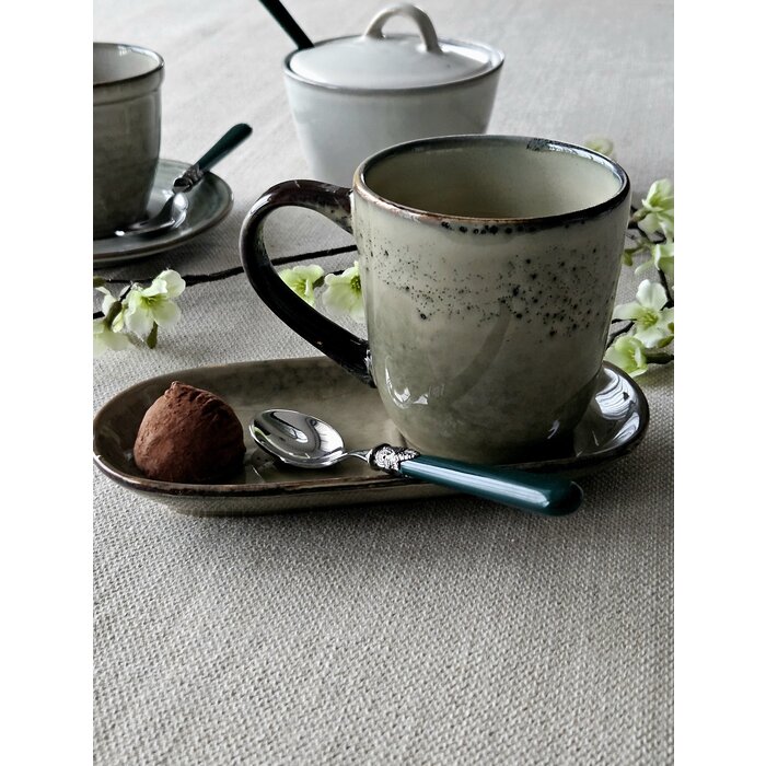 Theelepel, klein, met Groen handvat (mat), EME Napoleon