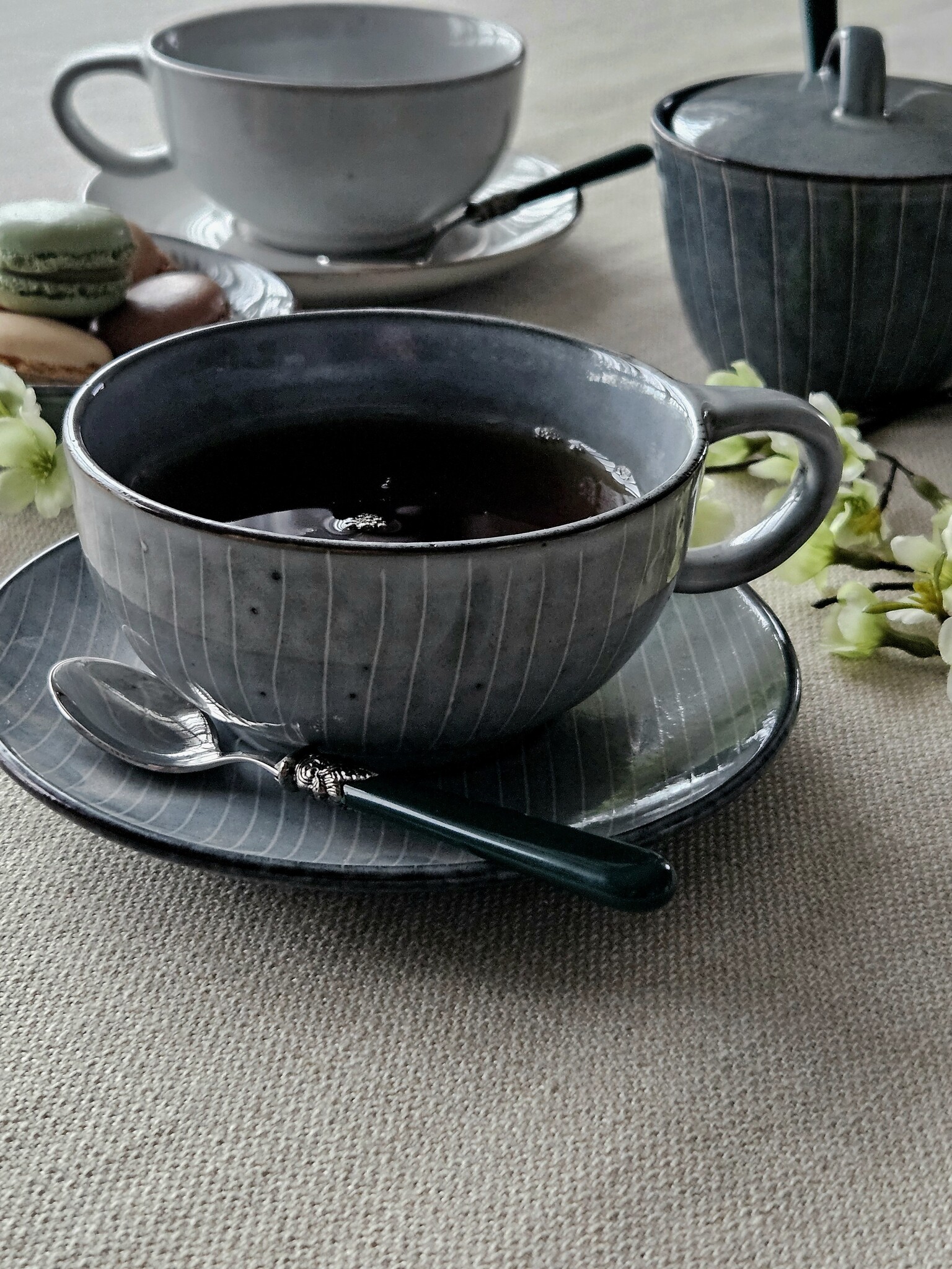 Teaspoon, small, with Green handle (matte)