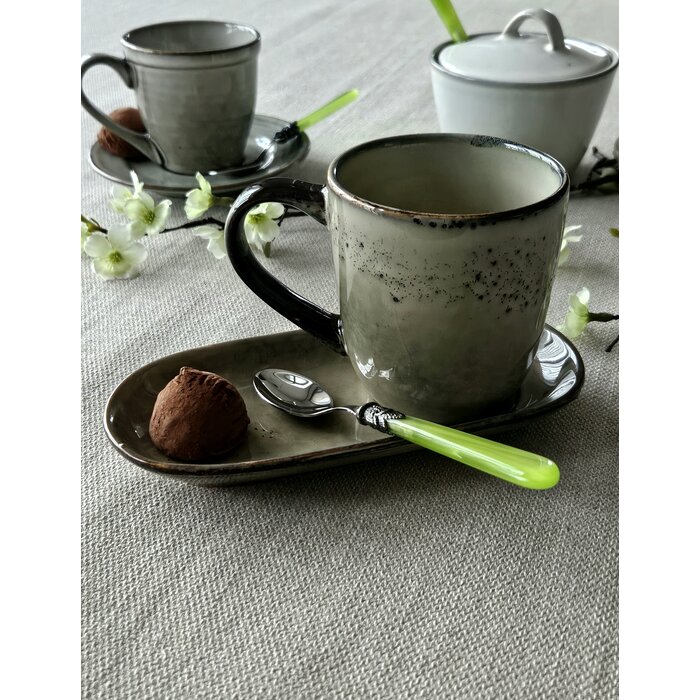 Cuillère à Thé, petite, avec manche Vert Clair (nacré)