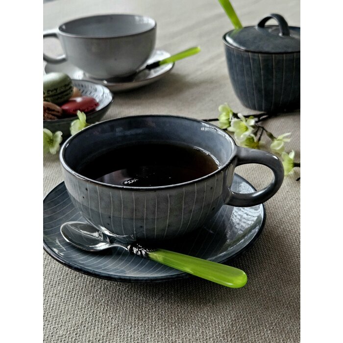 Theelepel klein, met Lichtgroen handvat (parelmoer), EME Napoleon