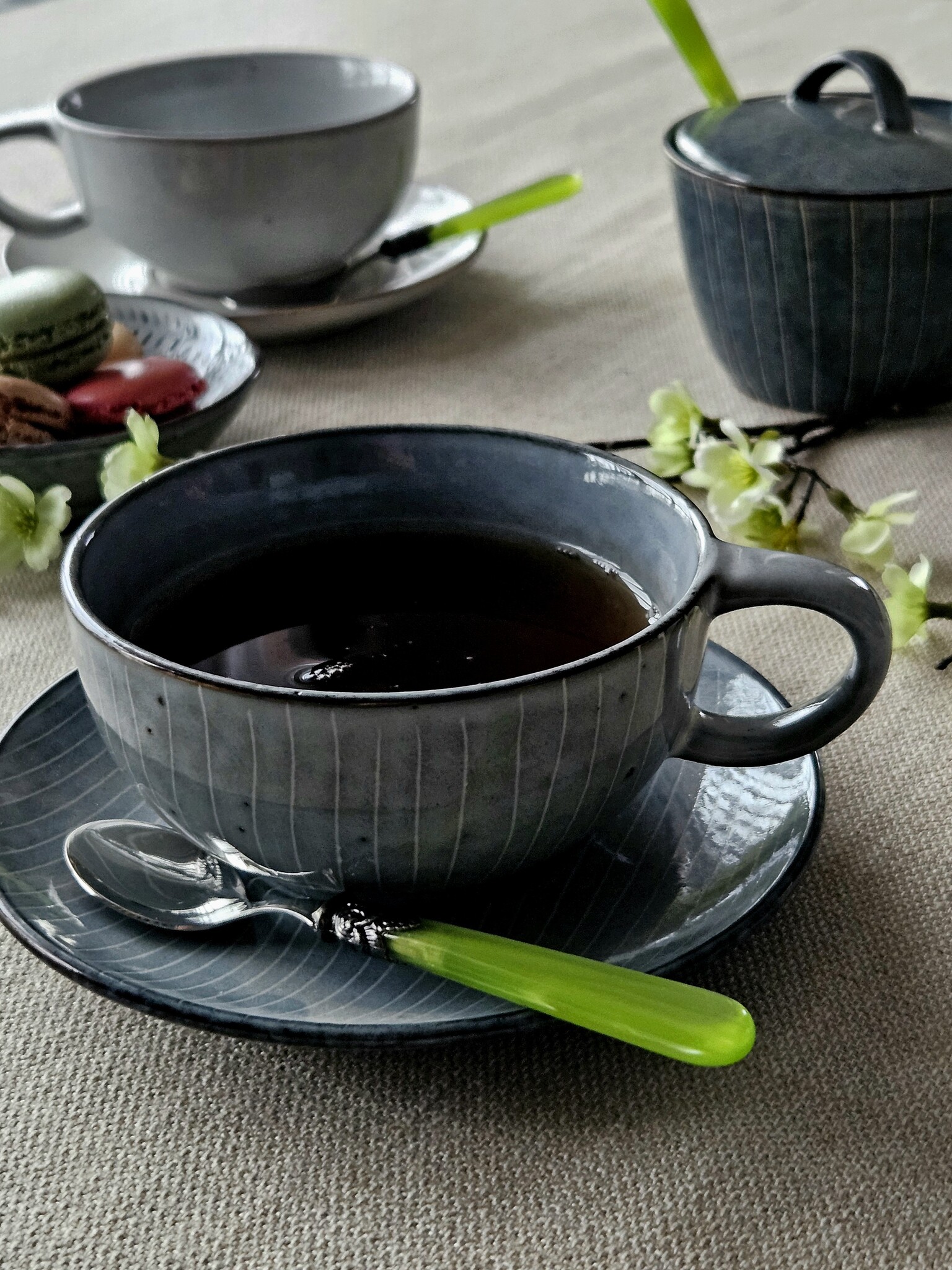 Cucharilla de té, pequeña, con mango Verde Claro (brillo nácar)