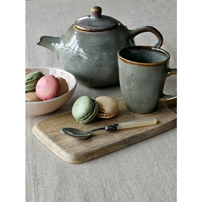 Teelöffel, mit Elfenbeinem Griff (perlmuttglanz)