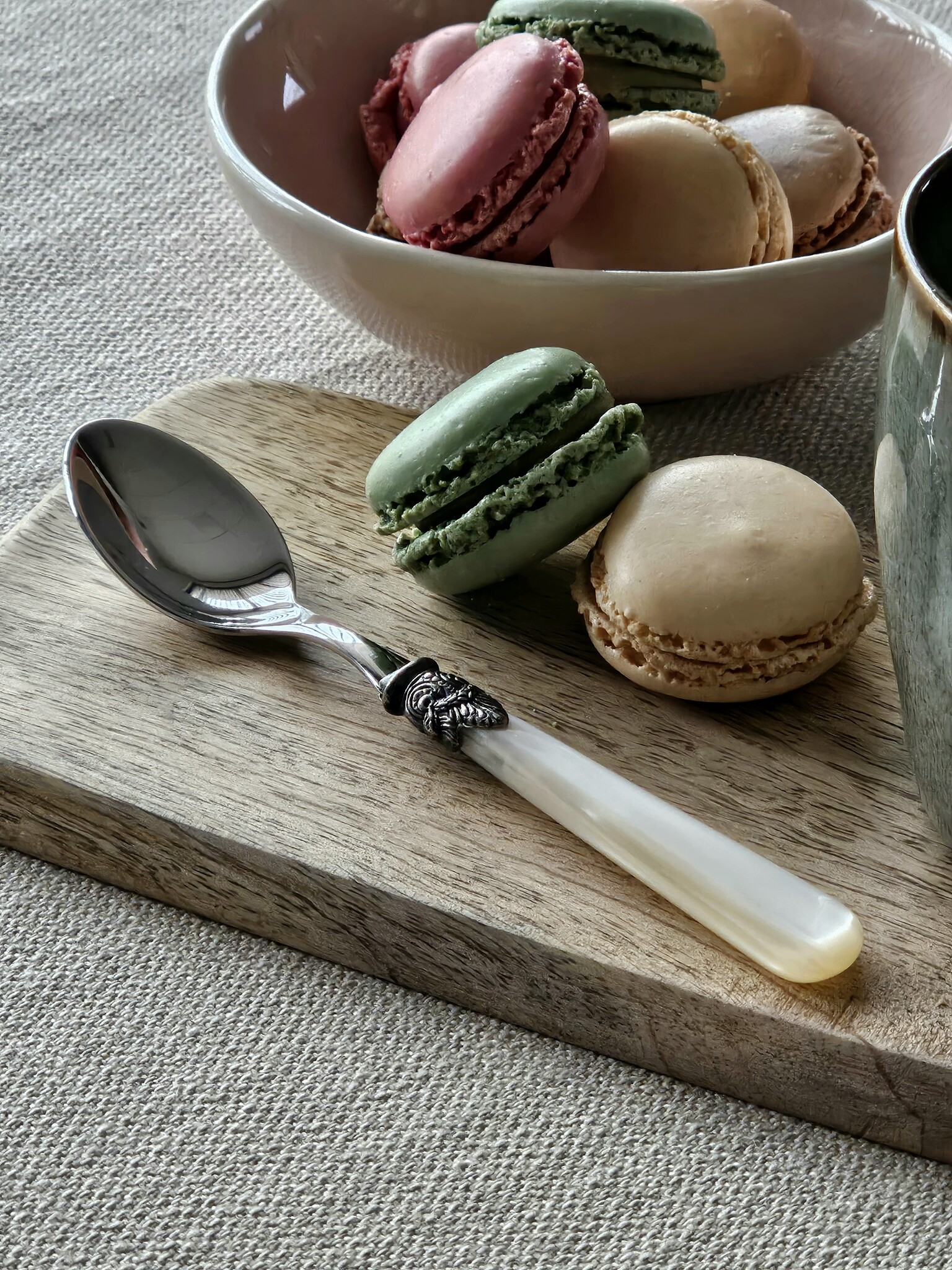 Cuillère à Thé, avec manche kleur (éclat nacré)