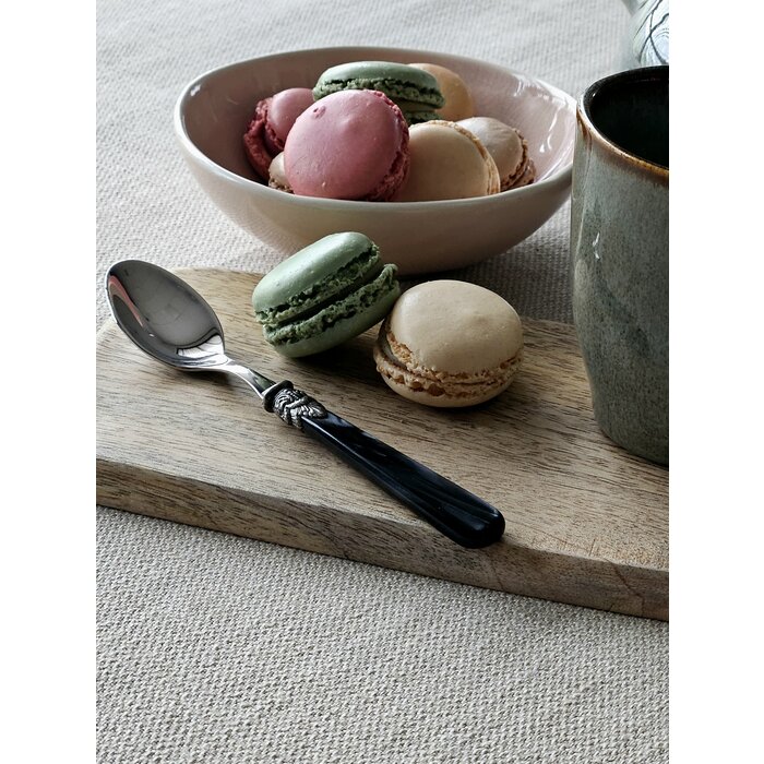 Theelepel, met Zwart handvat (parelmoer), EME Napoleon