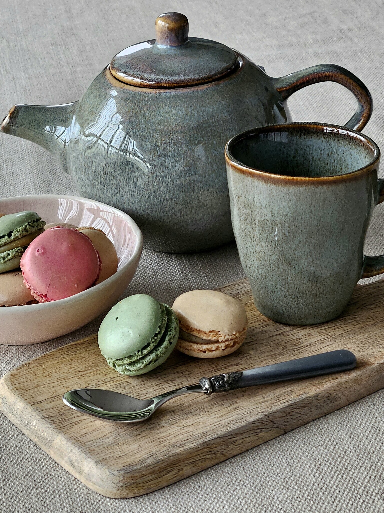 Cuillère à Thé, avec manche Gris (éclat nacré)