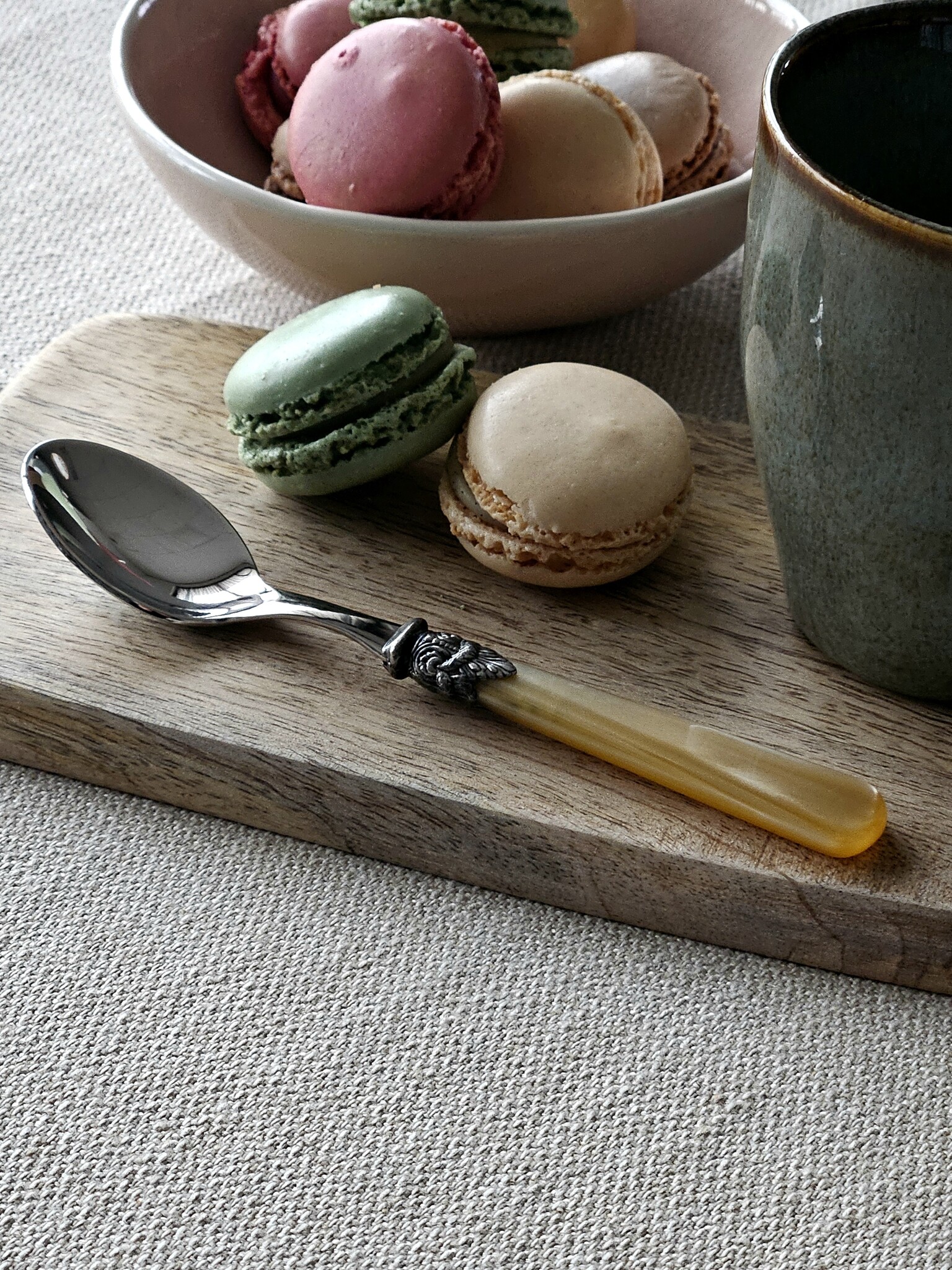 Cucharilla de té, con mango Miel Oro (nácar)