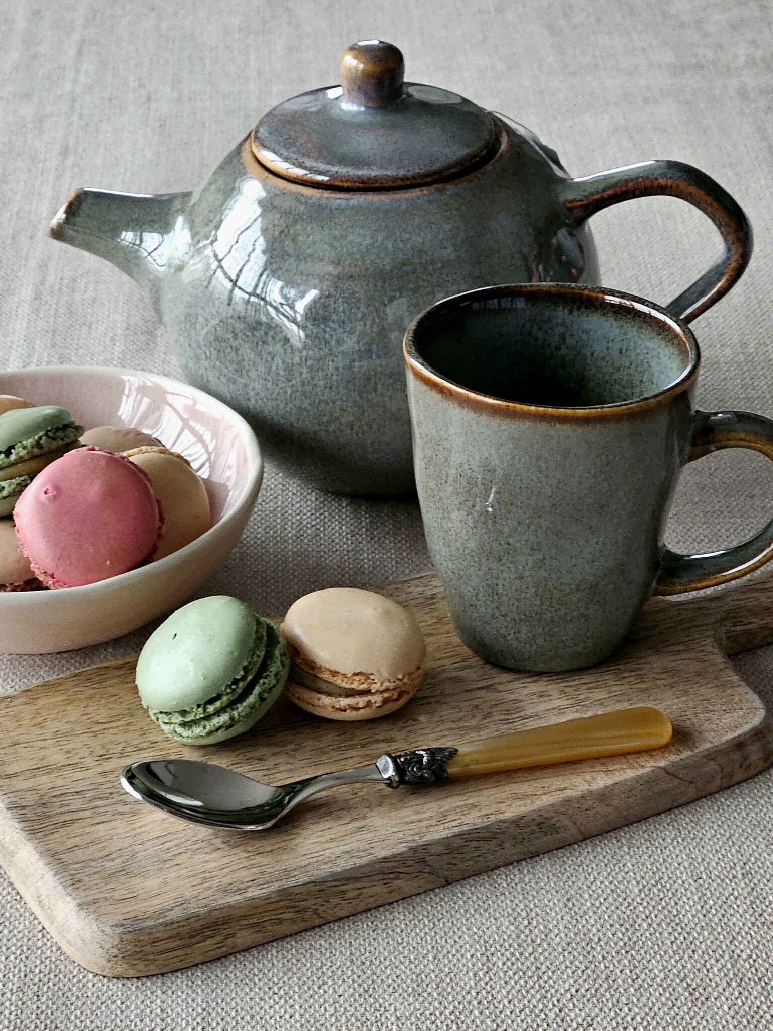 Cuillère à Thé, avec manche Miel Or (nacré)