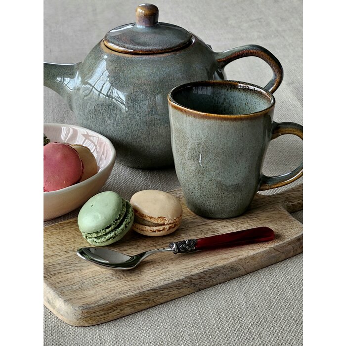 Cuillère à Thé, avec manche Rouge (éclat nacré)