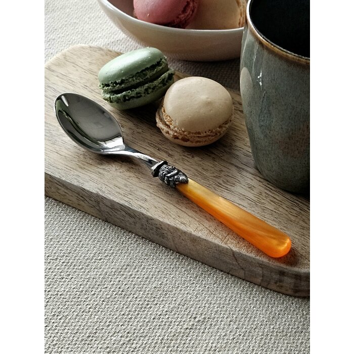 Teaspoon, with Orange handle (mother-of-pearl sheen)