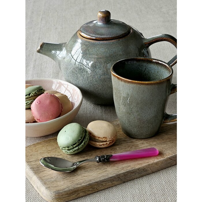 Cucharilla de té, con mango Fucsia (brillo nácar)