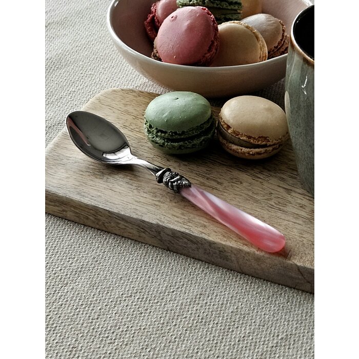 Cucharilla de té, con mango Rosa (brillo nácar)