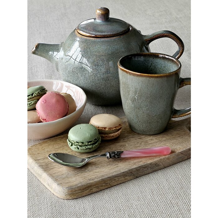 Cuillère à Thé, avec manche Rose (éclat nacré)