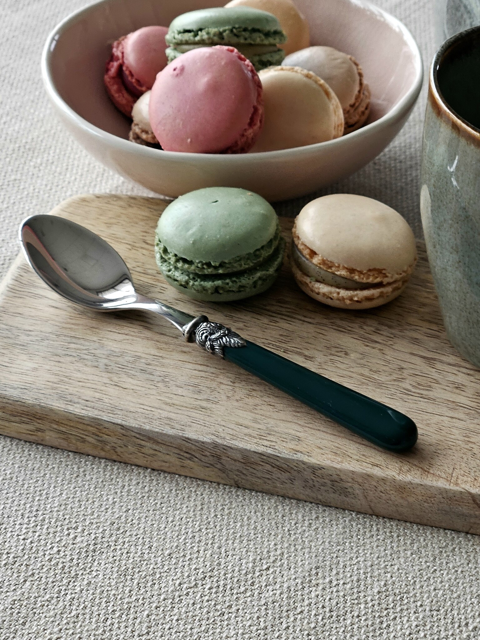 Theelepel, met Groen handvat (mat), EME Napoleon