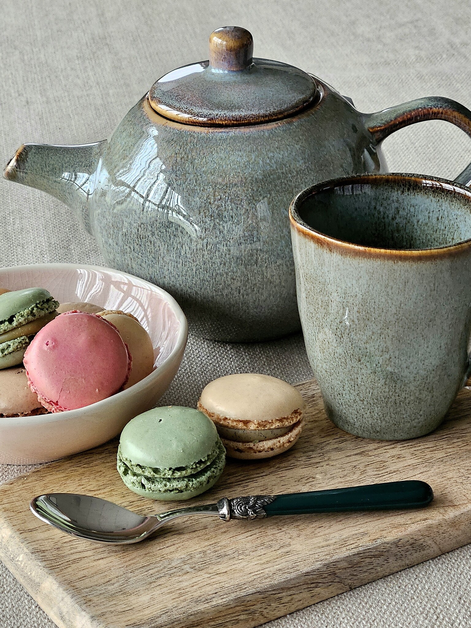 Theelepel, met Groen handvat (mat), EME Napoleon