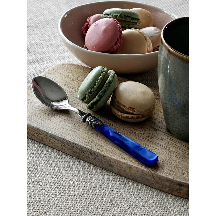 Theelepel, met Blauw handvat (parelmoer) , EME Napoleon