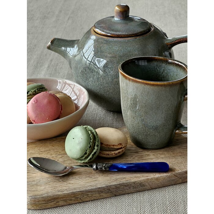 Theelepel, met Blauw handvat (parelmoer) , EME Napoleon