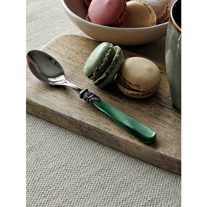 Theelepel, met Groen handvat (parelmoer), EME Napoleon