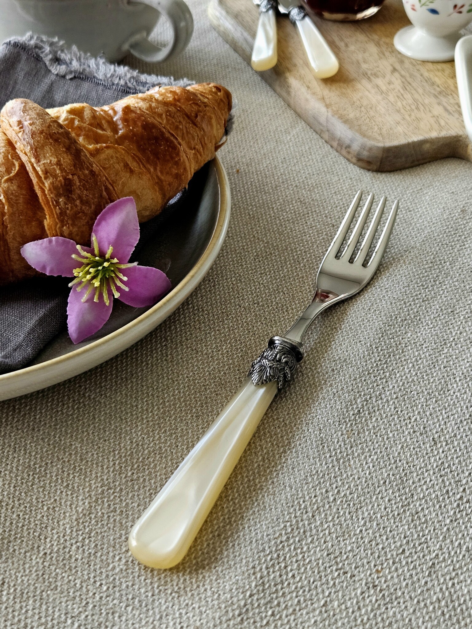 Gabel, Elfenbein (perlmuttglanz), Frühstück