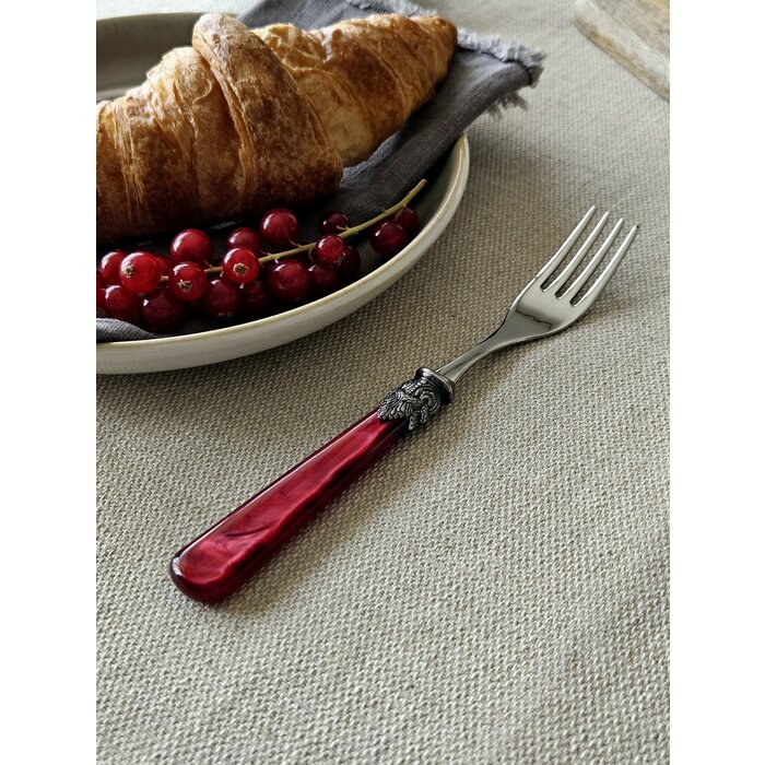 Tenedor, Rojo (brillo nácar), Desayuno