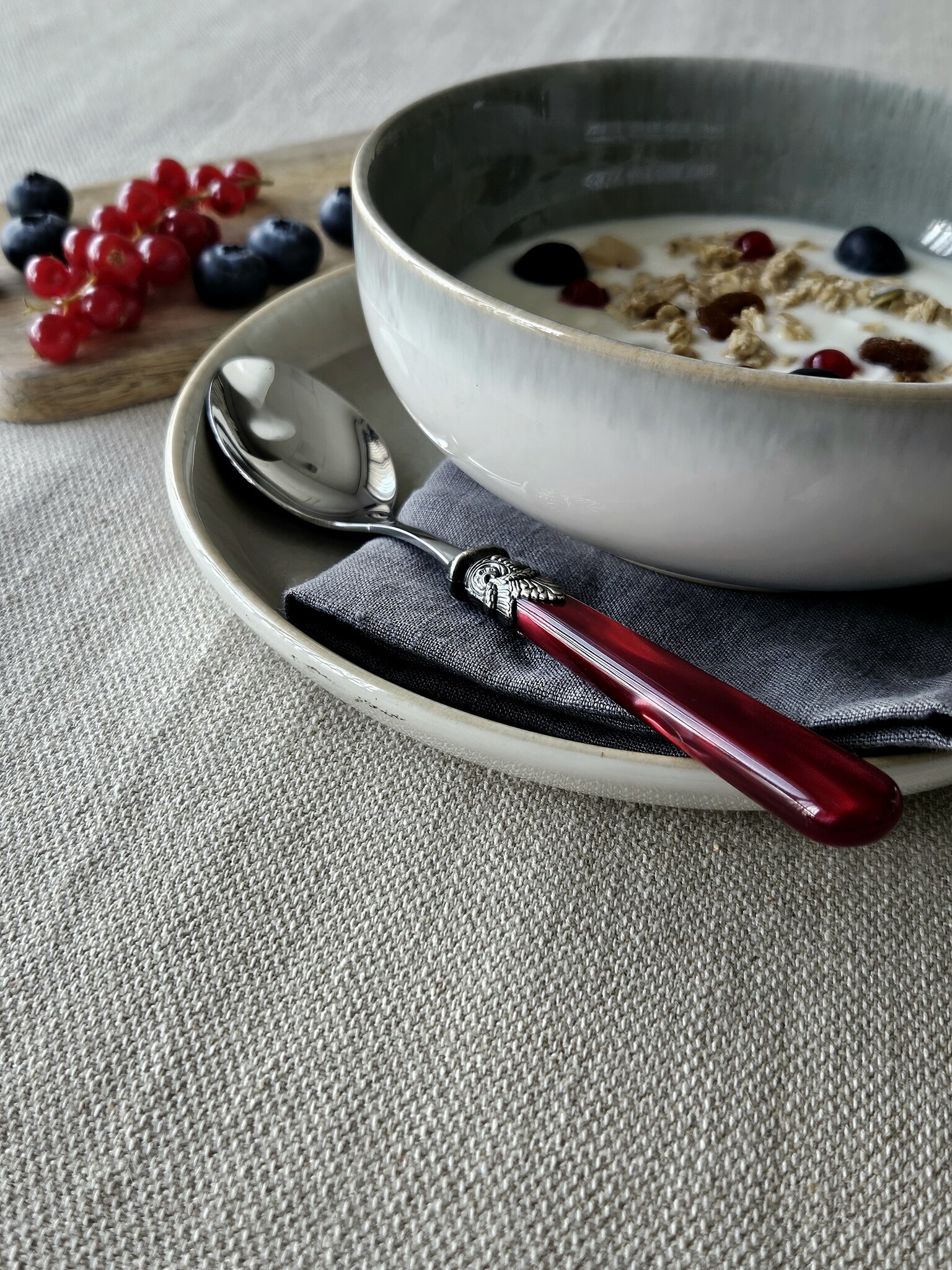 Cuillère, Rouge (nacré), Petit-Déjeuner
