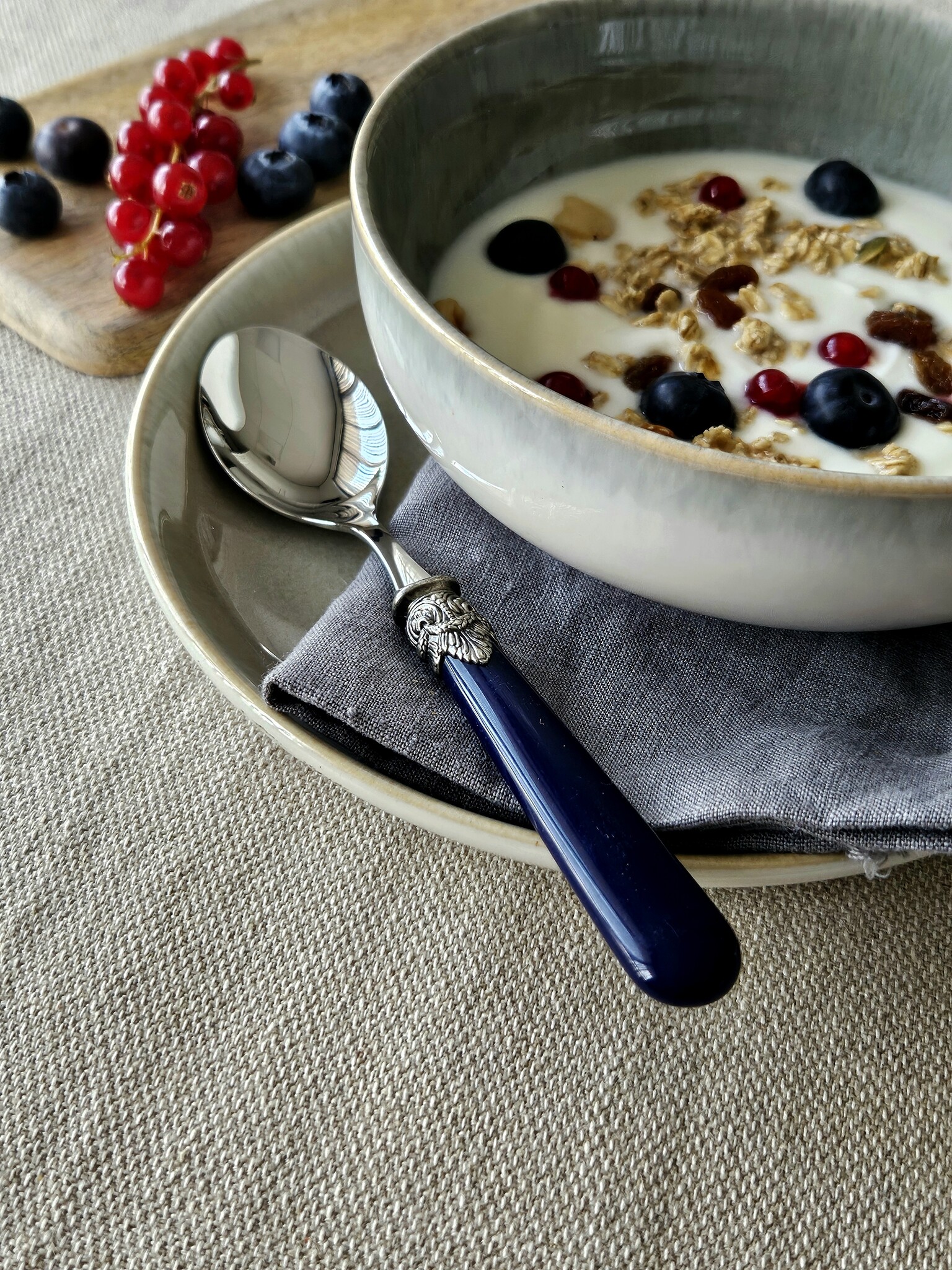 Löffel, Blau (einfarbig), Frühstück