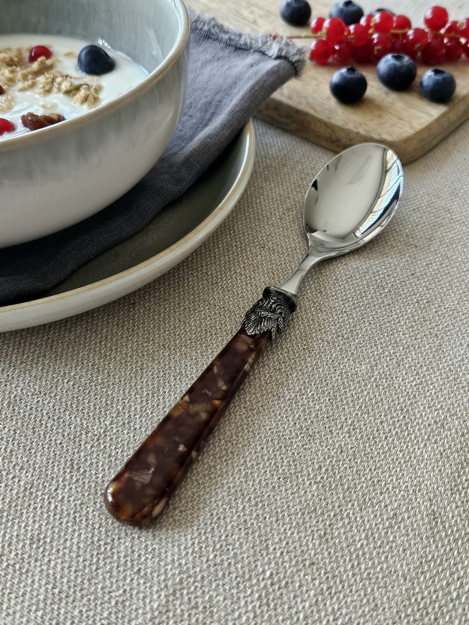 Cuillère, Marron (motif tortue), Petit-Déjeuner