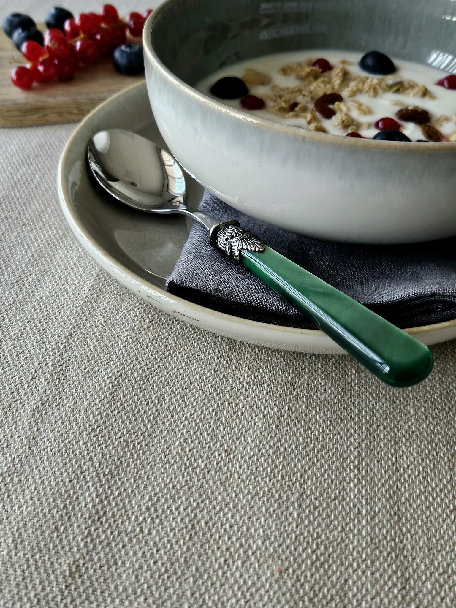 Cuillère, Vert (éclat nacré), Petit-Déjeuner