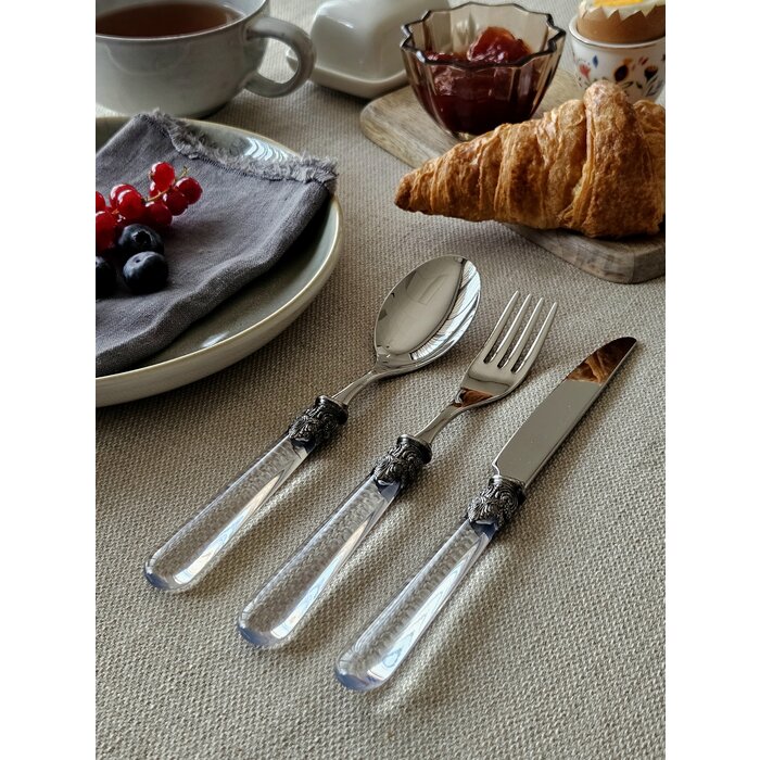 3-teilig, Besteckset, 1 Person, Transparent, perfekt als Frühstücksbesteck
