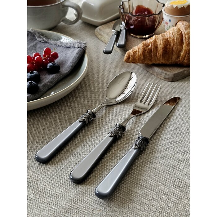 3-teilig, Besteckset, 1 Person, Grau (perlmutt), perfekt als Frühstücksbesteck