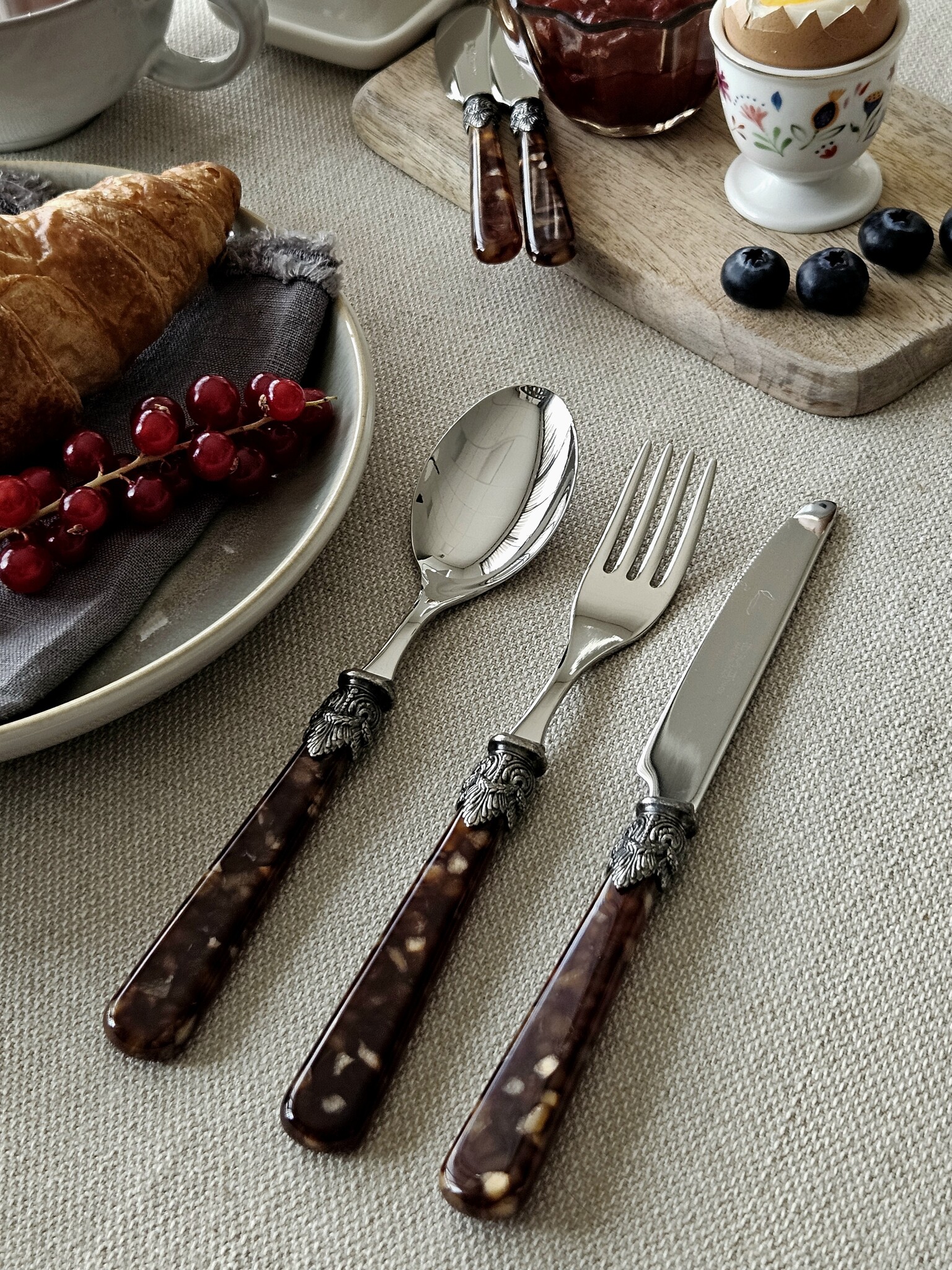 3-teilig, Besteckset, 1 Person, Braun (schildkröte), perfekt als Frühstücksbesteck