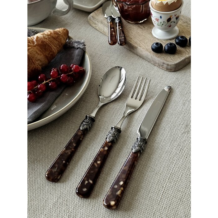 3-teilig, Besteckset, 1 Person, Braun (schildkröte), perfekt als Frühstücksbesteck