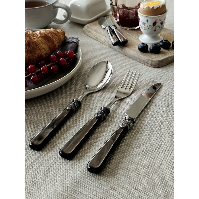 3-teilig, Besteckset, 1 Person, Braun (perlmutt), perfekt als Frühstücksbesteck