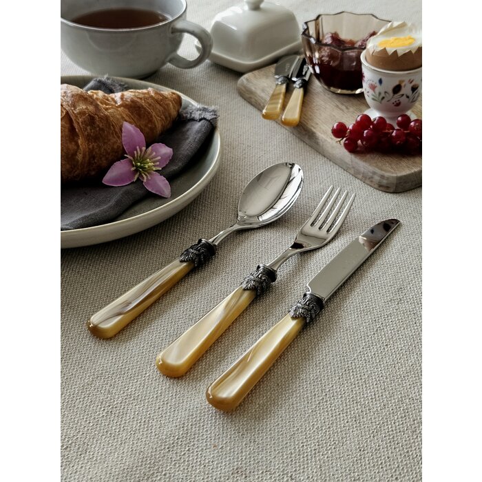 3-teilig, Besteckset, 1 Person, Honig (perlmutt), perfekt als Frühstücksbesteck