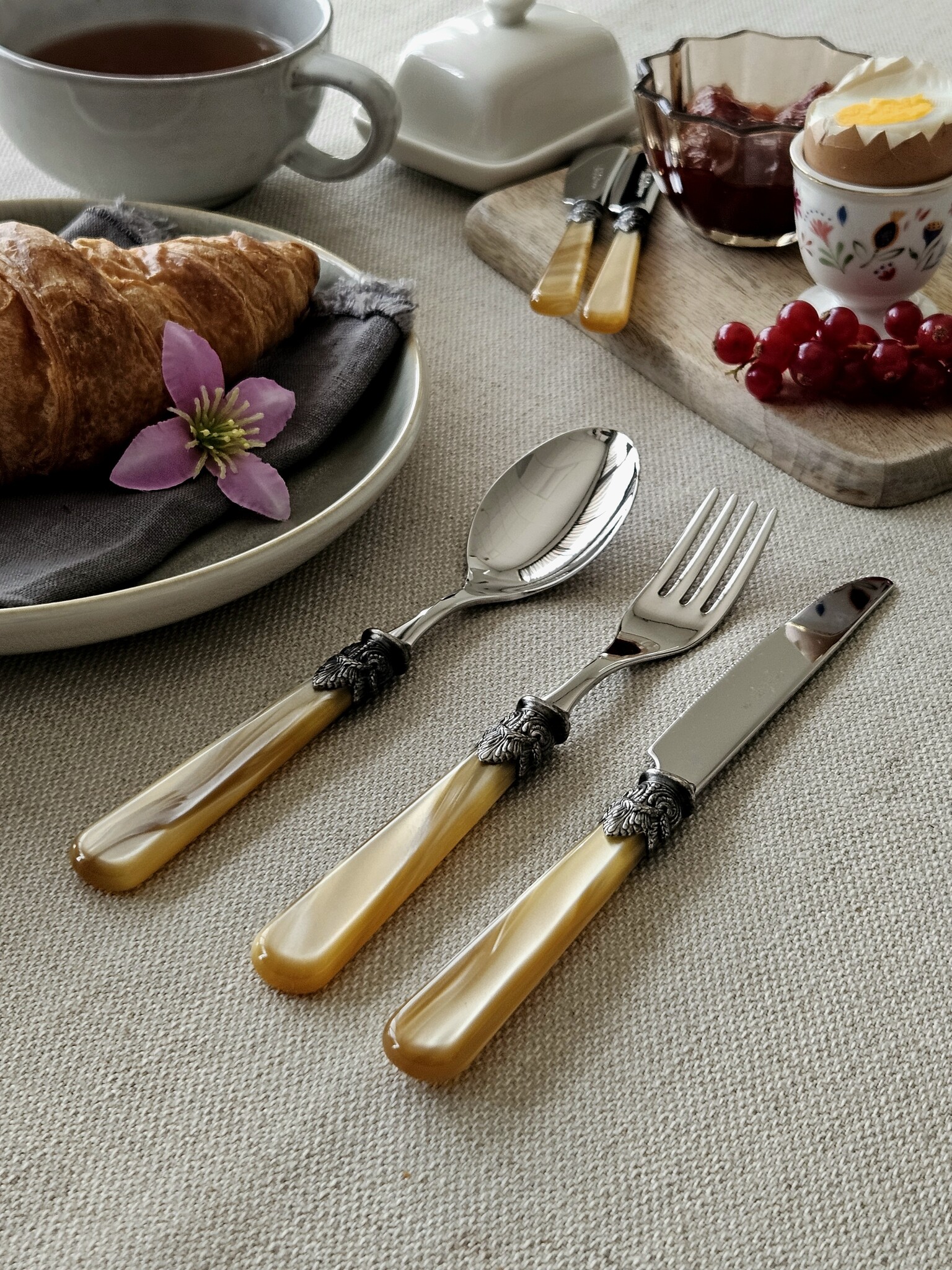 Cutlery Set, Honey Gold (mother-of-pearl), Breakfast