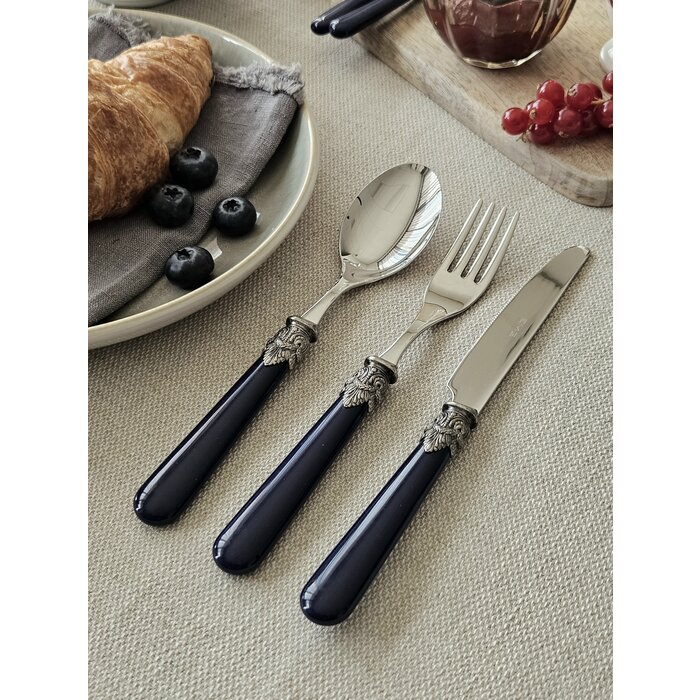 3-teilig, Besteckset, 1 Person, Blau (matt), perfect als Frühstückbesteck