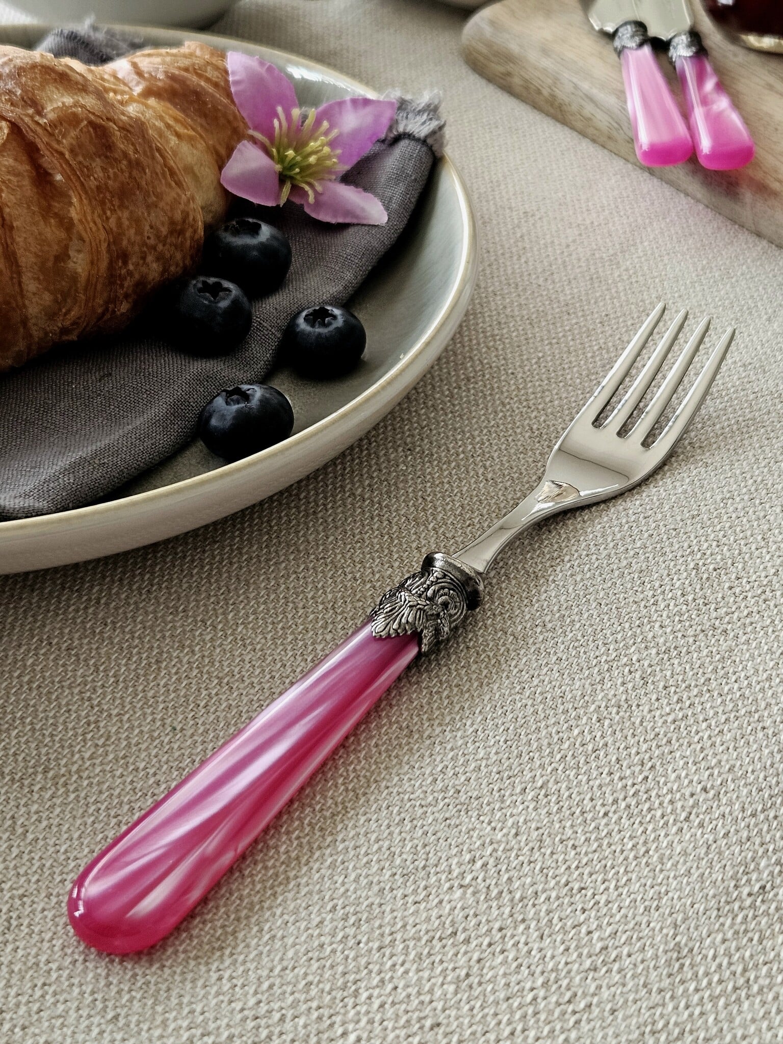 Tenedor, Fucsia  (nácar), Desayuno