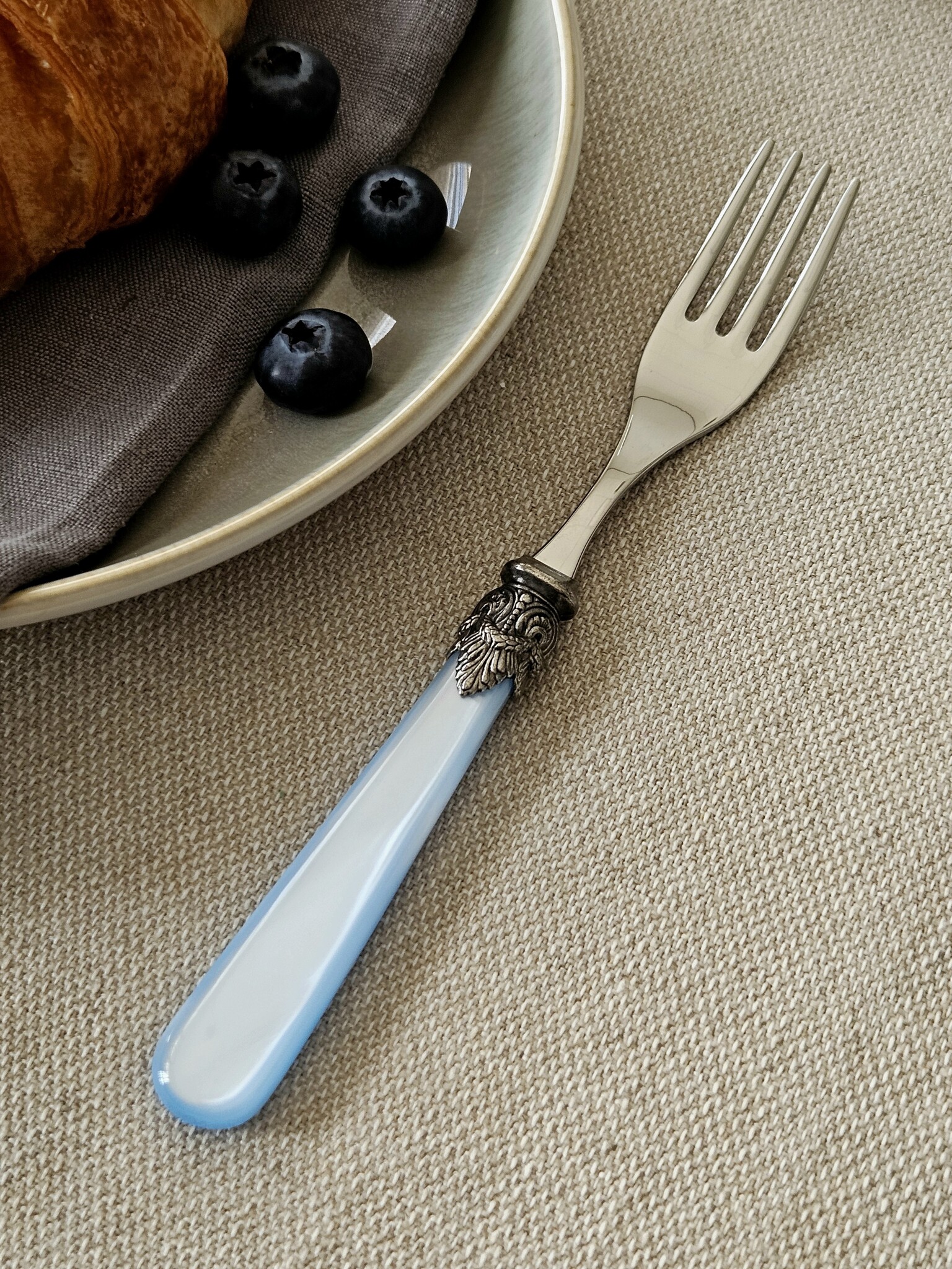 Tenedor, Azul Claro (nácar), Desayuno