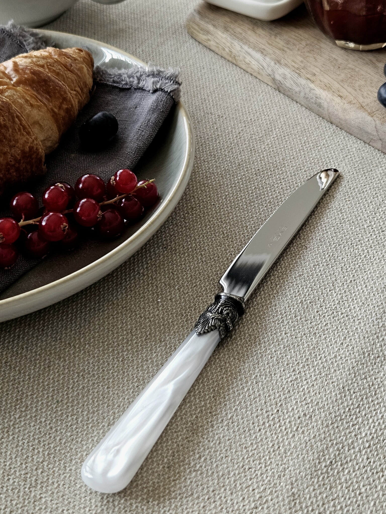 Couteau, Blanc (éclat nacré), Petit-Déjeuner