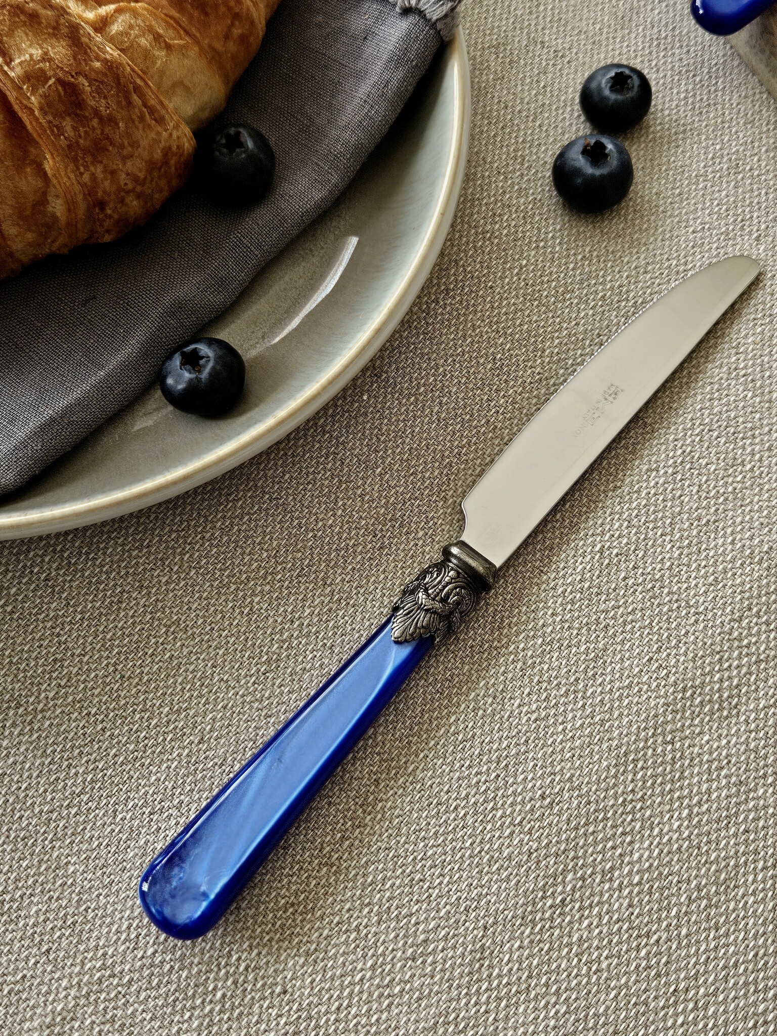 Messer, Blau (perlmuttglanz), Frühstück