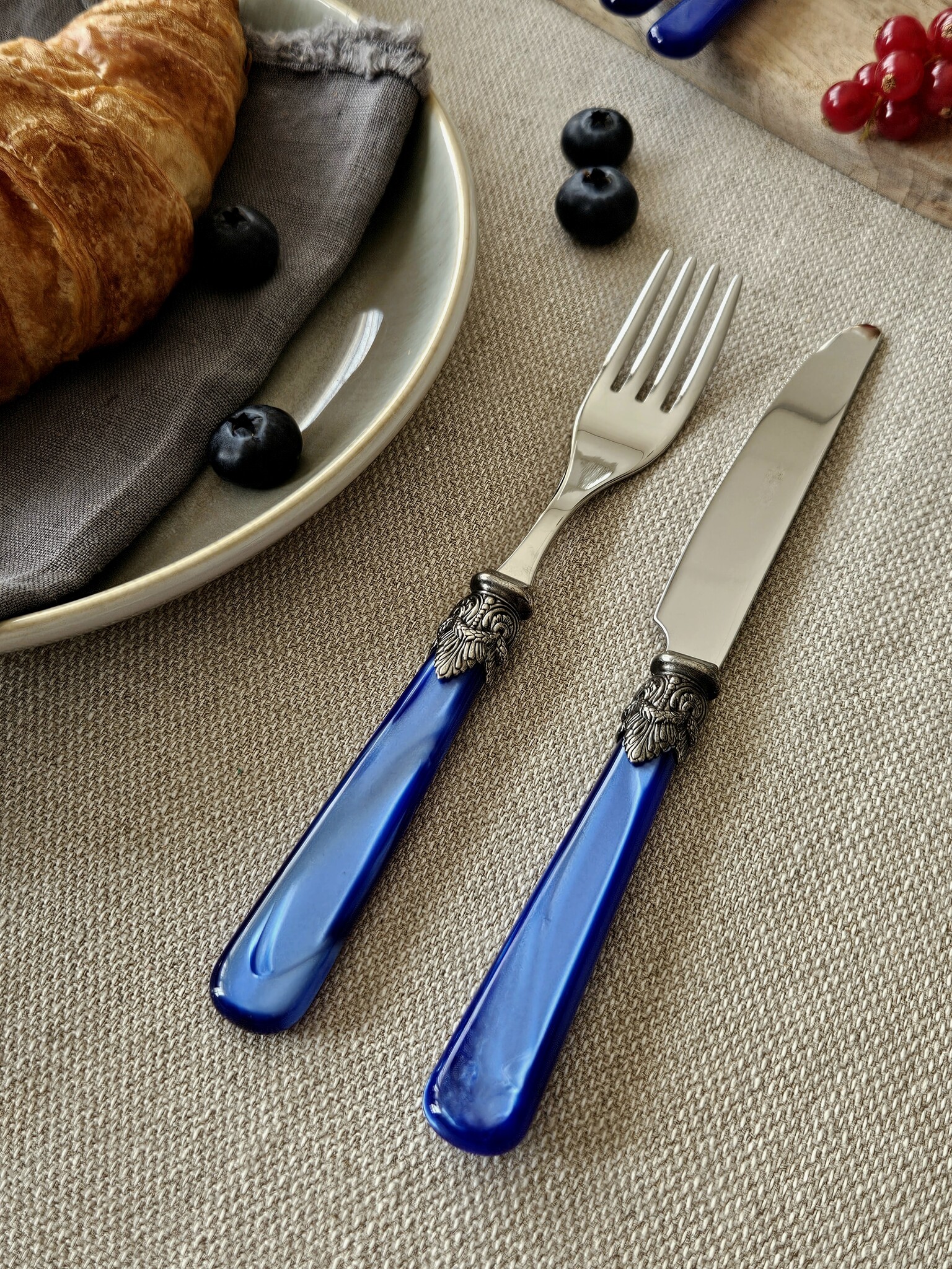 Mes, Blauw (parelmoer), voor het ontbijt, EME Napoleon