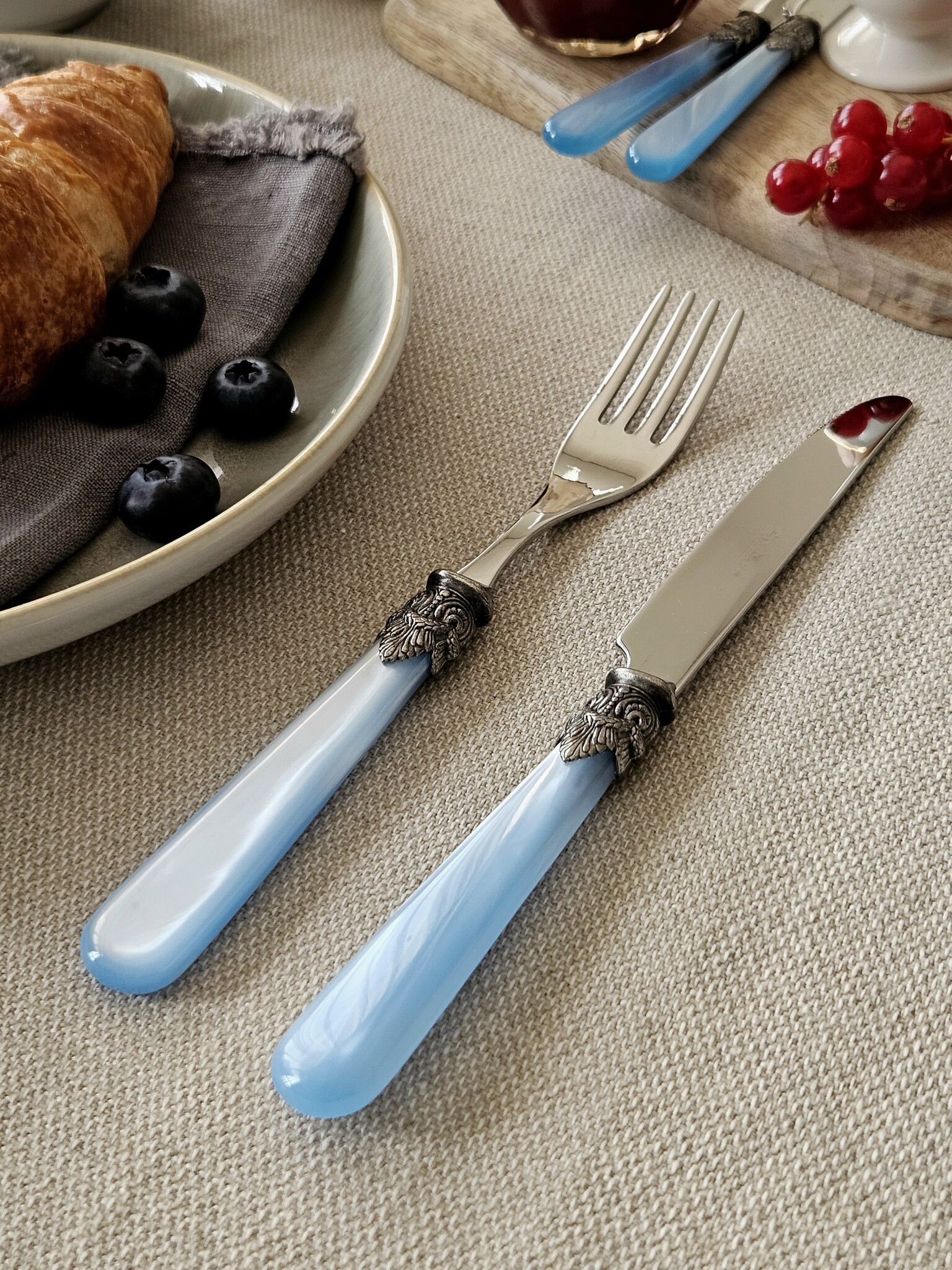 Couteau, Bleu Clair (éclat nacré), Petit-Déjeuner