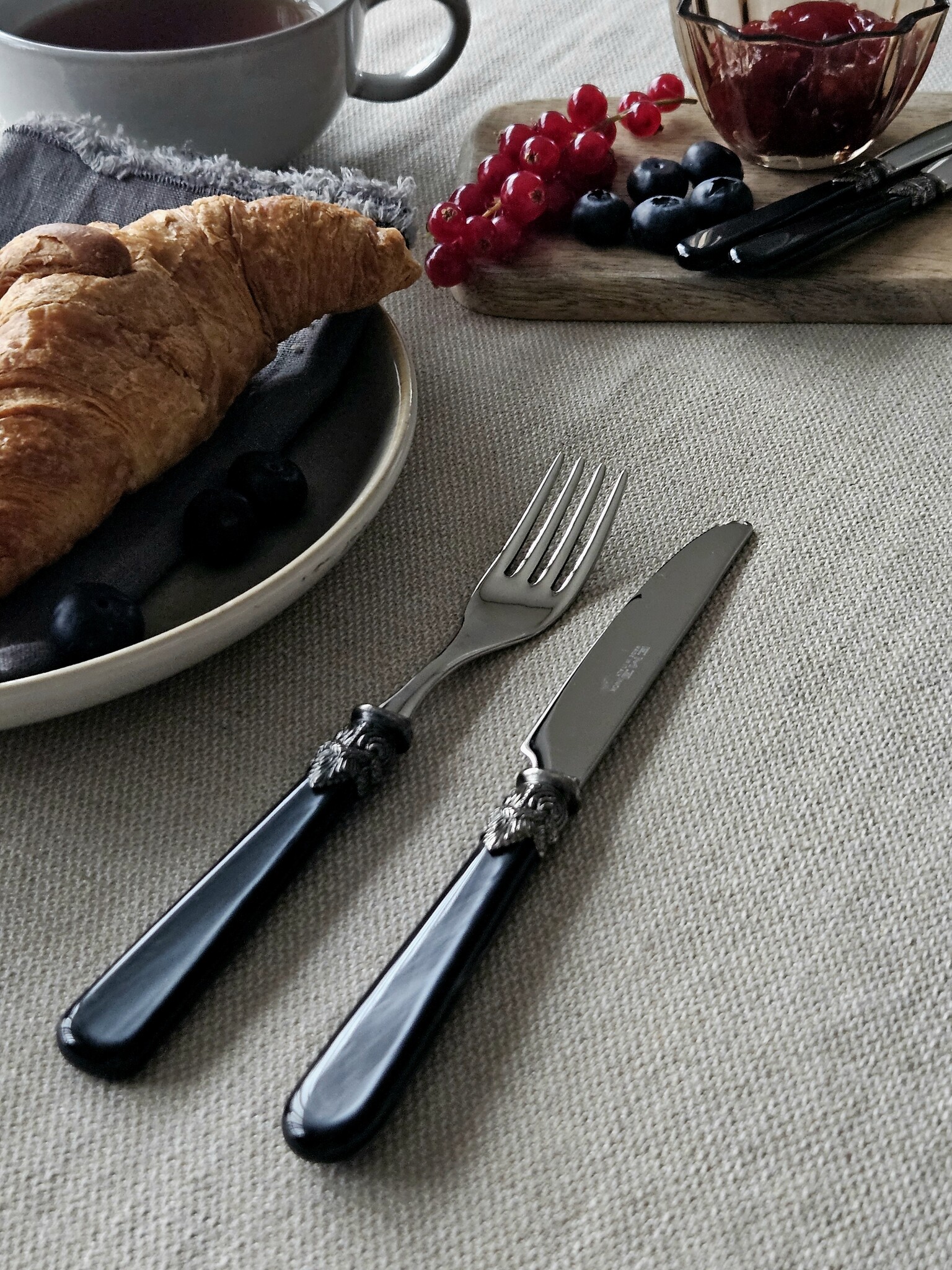 Messer, Schwarz (perlmuttglanz), Frühstück